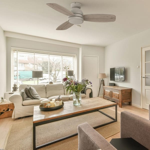 Thibault 44 in. Color Changing Integrated LED Indoor Matte White 10-Speed DC Ceiling Fan with Light Kit/Remote Control