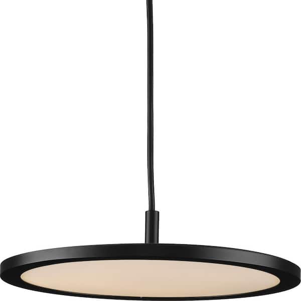 Progress Lighting Everlume 20-Watt Integrated LED 1-Light for Kitchen Matte Black Modern Integrated LED Pendant Light for Kitchen