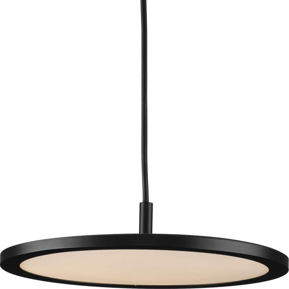 Everlume 11" Matte Black Modern LED Pendant with Edge-Lit Diffuser
