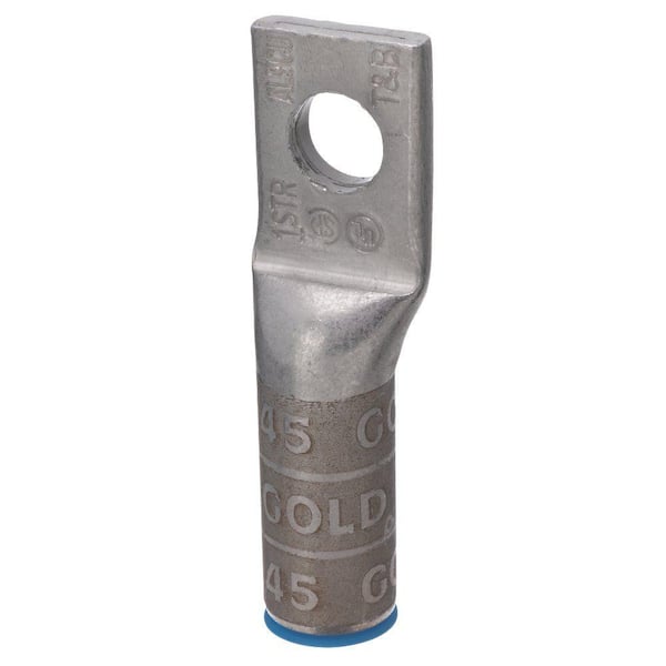 Double-Hole Aluminum Barrel Compression Lug, 3/0 AWG, 1/2” Mounts