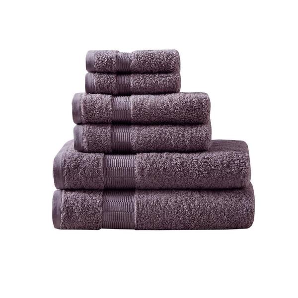 MADISON PARK Signature Luce 6-Piece Purple 100% Egyptian Cotton Bath Towel Set