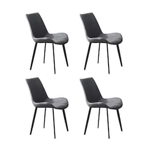 Black Faux Leather Dining Chair(Set of 4)