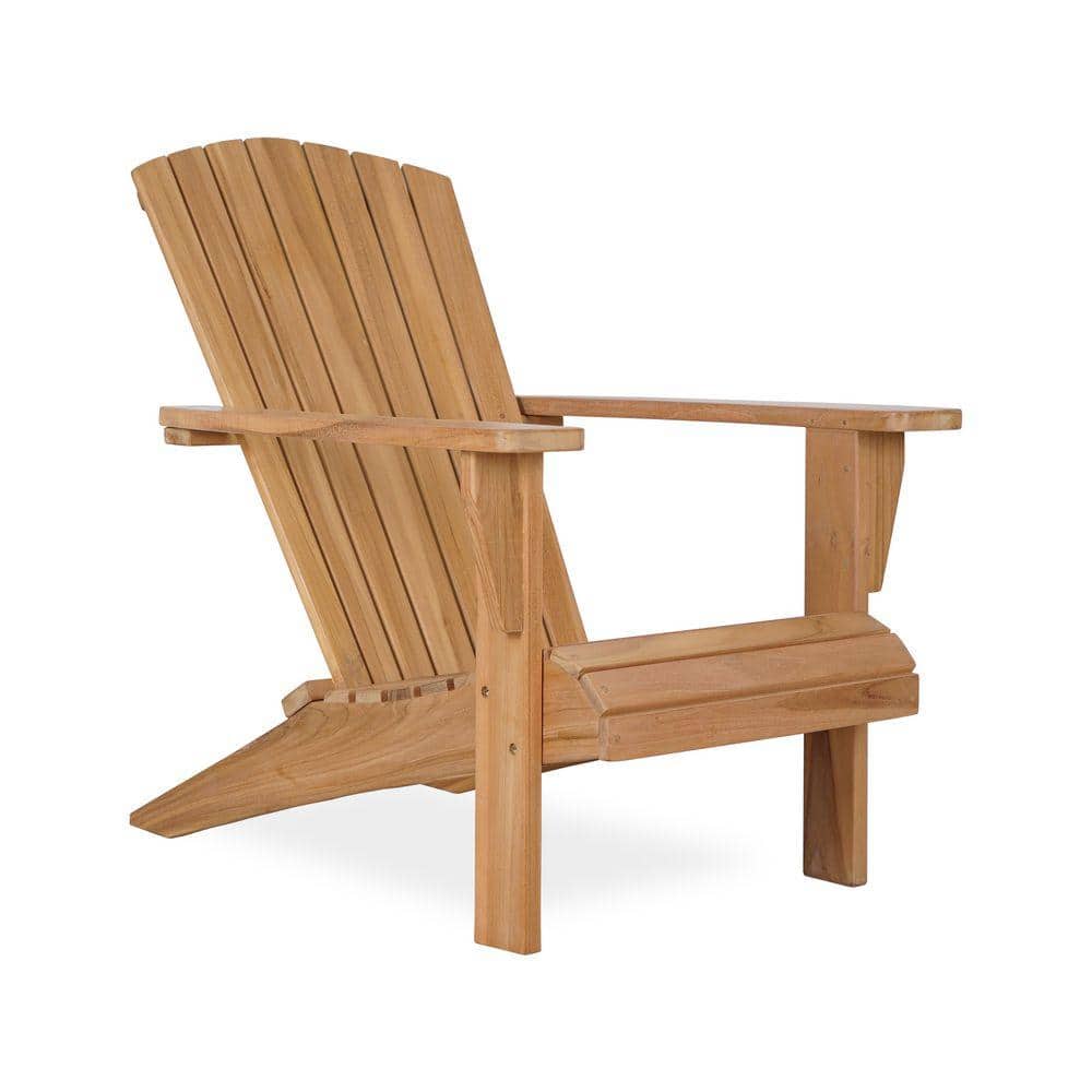 Teak Wood Adirondack Chair, Patio Seating Wooden Chair, Weather