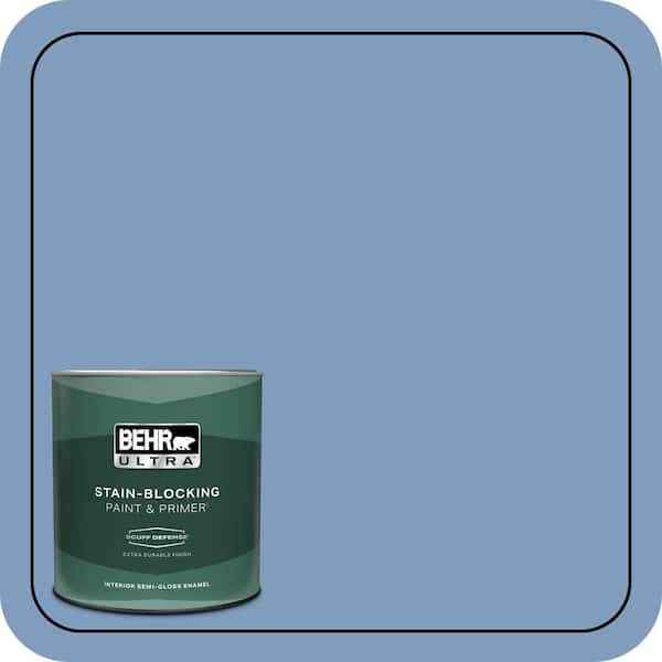 BEHR ULTRA 1 qt. #M530-4 Washed Denim Extra Durable Semi-Gloss Enamel Interior Paint & Primer