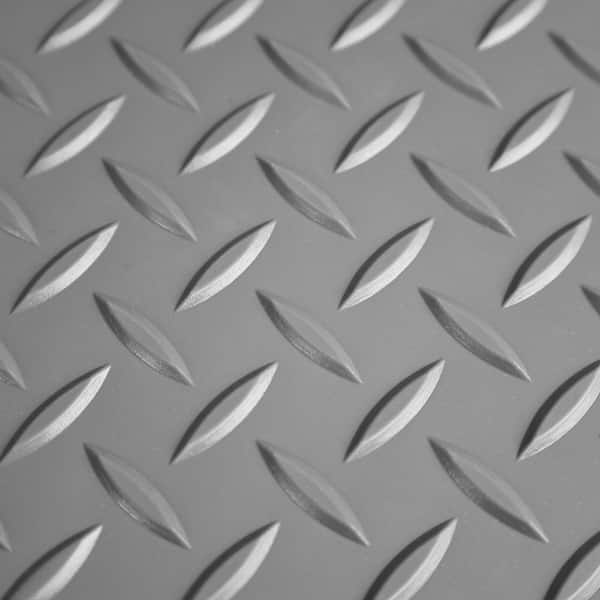 3.94 ft. x 9.84 ft. Garage Flooring Roll, Gray Vinyl Diamond Textured Slip Resistant Floor Mat
