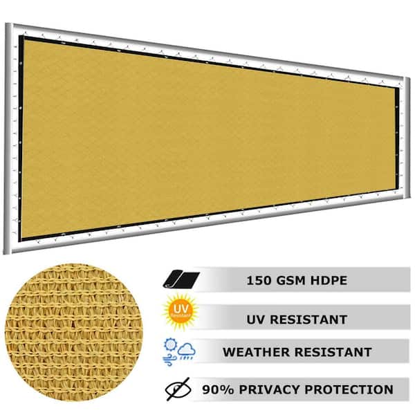 Cisvio 4 ft. x 50 ft. Privacy Screen Fence Heavy-Duty Protective Covering Mesh Fencing for Patio Lawn Garden Balcony Sand
