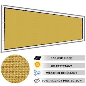 6 ft. x 50 ft. Privacy Screen Fence Heavy-Duty Protective Covering Mesh Fencing for Patio Lawn Garden Balcony Sand