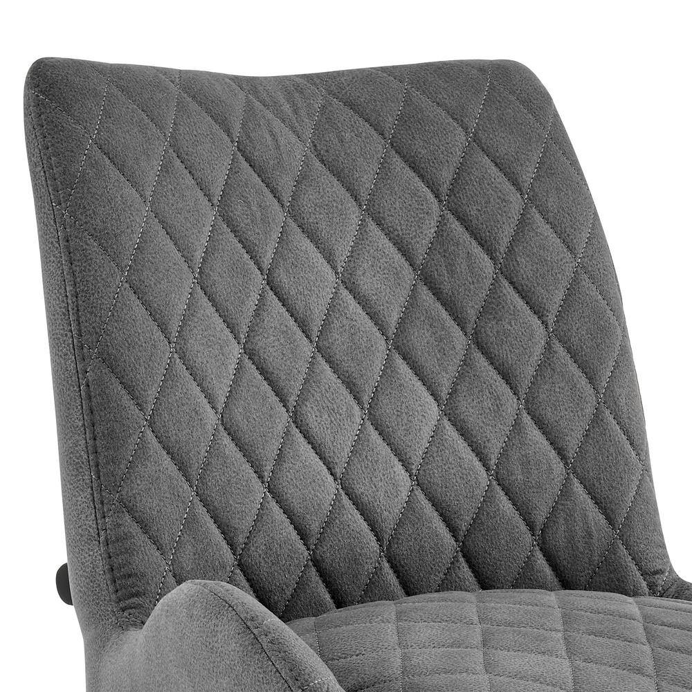 Contemporary Charcoal Fabric & Black Metal Adjustable Swivel Counter Stool
