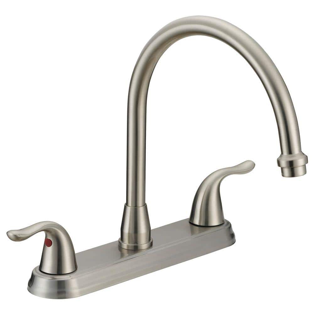 UPC 091712101994 product image for EZ-FLO Impression Collection 2-Handle Standard Kitchen Faucet in Brushed Nickel | upcitemdb.com