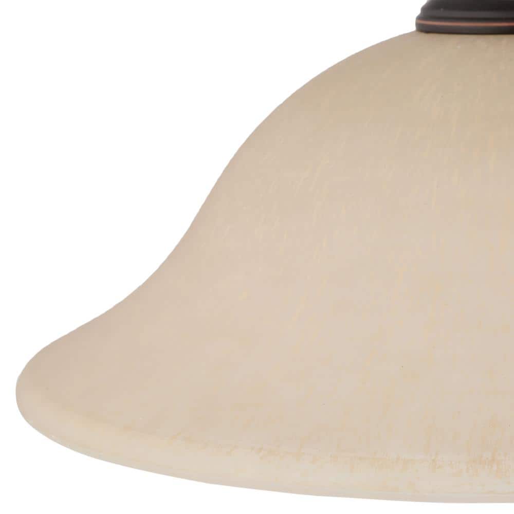 Empire Mahogany Bronze 16" Pendant with Champagne Linen Glass