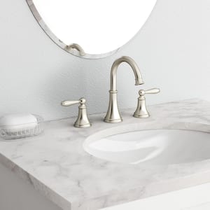 Courant 8 in. Widespread 2-Handle Bathroom Faucet in Brushed Nickel (2-Pack Combo)