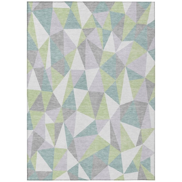 Chantille Machine Washable Indoor/Outdoor Abstract ACN2835 Mint 10 ft. x 14 ft. Area Rug