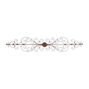 44 in. x  1 in. Metal Brown Scroll Wall Decor