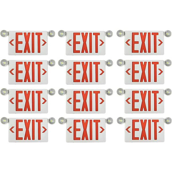 CIATA Ultra Bright Integrated Led Red Exit Sign And Emergency Light ...