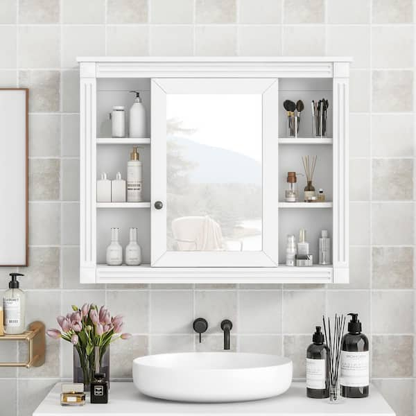 Bathroom Cabinet with Mirror, Mirrored Wall-Mounted Storage Medicine selling Cabinet