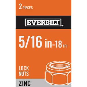 5/16 in.-18 Coarse Zinc Plated Steel Nylon Lock Nuts (2-Pack)