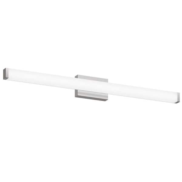 41 in. 1-Light Chrome Modern Dimmable LED Vanity Light Bar 6000K Mirror Light with Acrylic Shade