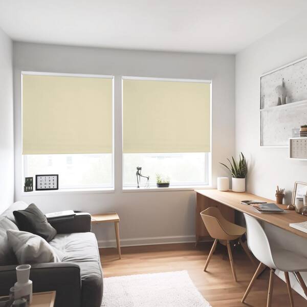 1pc Room Darkening Tear-to-fit Vinyl Roller Window Shade White