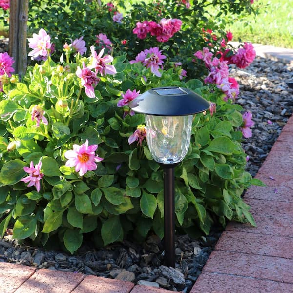 Black Integrated LED Filament-Style Outdoor Solar Landscape Path Light (4-Pack)
