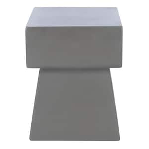 Zen Dark Gray Square Stone Indoor/Outdoor Accent Table