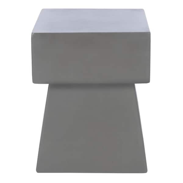 SAFAVIEH Zen Dark Gray Square Stone Indoor/Outdoor Accent Table