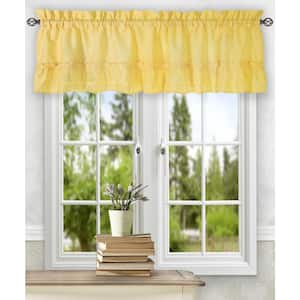 Stacey 13 in. L Polyester/Cotton Ruffled Filler Valance in Yellow