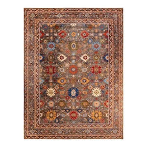 Serapi One-of-a-Kind Traditional Brown 10 ft. x 14 ft. Hand Knotted Tribal Area Rug