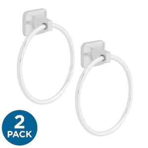 Futura Wall Mount Round Closed Towel Ring Bath Hardware Accessory in Polished Chrome (2-Pack)