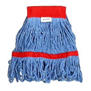 5 in. Head and Tail Bands Blue Loop End 16 oz. Cotton Replacement Mop Head Refill, Red (3-Pack)