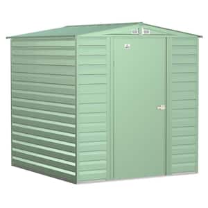Select 6 ft. W x 7 ft. D Sage Green Metal Shed (39 sq. ft.)