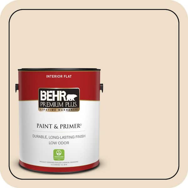 BEHR PREMIUM PLUS 1 gal. #BXC-83 New Harvest Moon Flat Low Odor Interior Paint & Primer