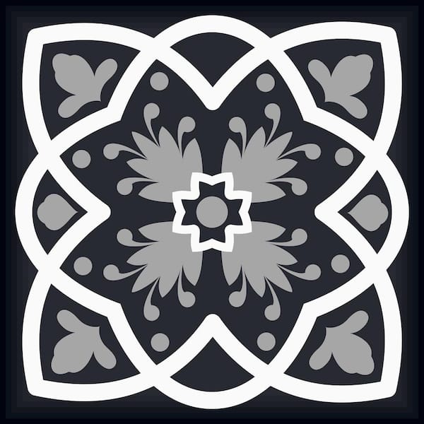MI ALMA Black and White B40 7 in. x 7 in. Vinyl Peel and Stick Tile (24-Tiles, 8.17 sq. ft./Pack)