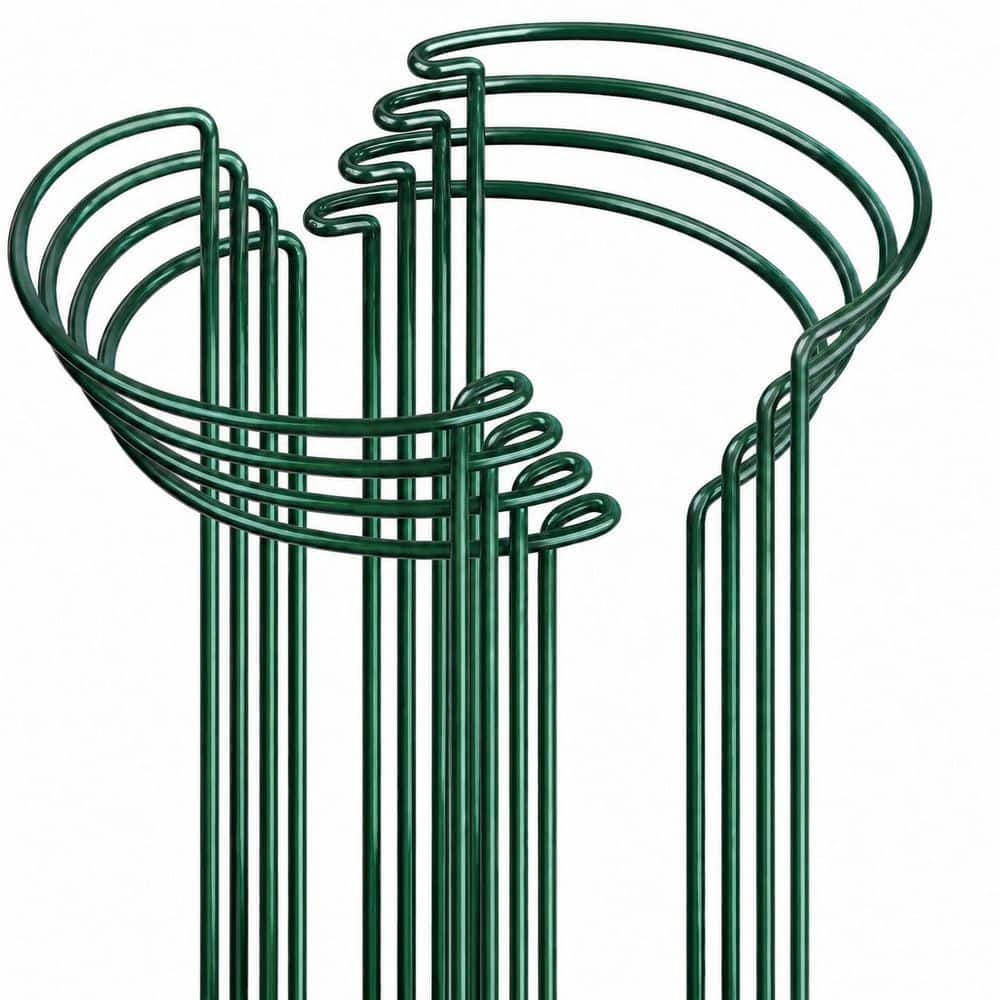 16 in. Green Iron Half Round Plant Support Stakes Peony Cages Metal Garden Plant Support Rings 8-Pack price history on PriceWatchPro