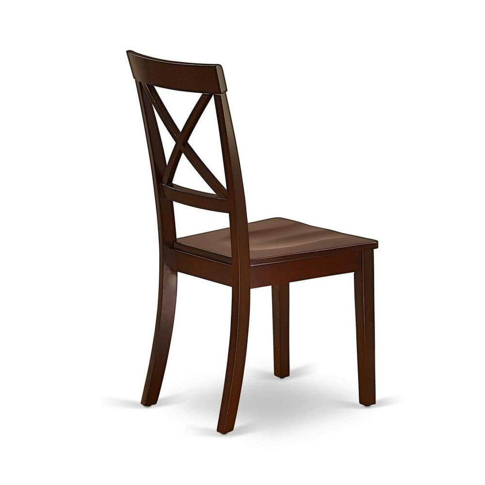 Mahogany Round Dining Table Set with 4 X-Back Chairs