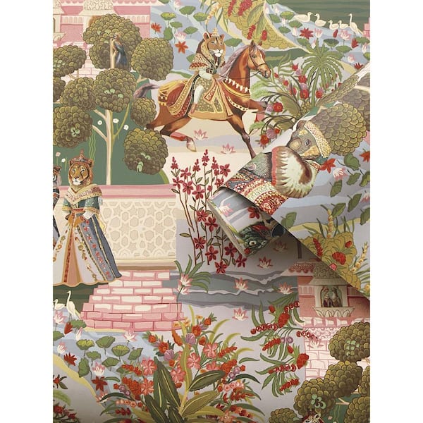 Multi Mystical Water Palace Print Non Woven Non-Pasted Textured Wallpaper 57 sq. ft.