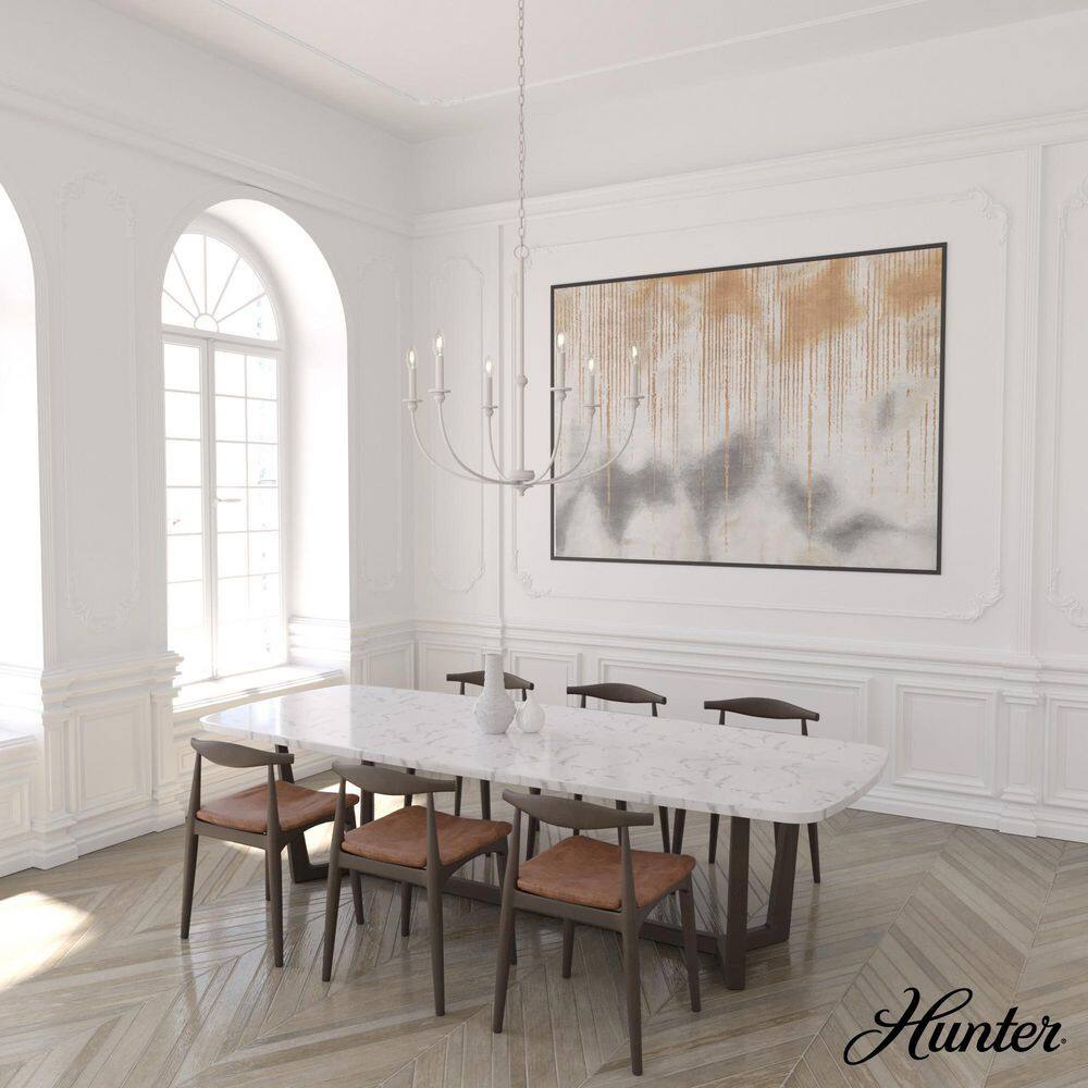 Southcrest Distressed White Metal 6-Light Candelabra Chandelier