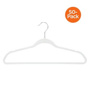 White Rubber Hangers 50-Pack