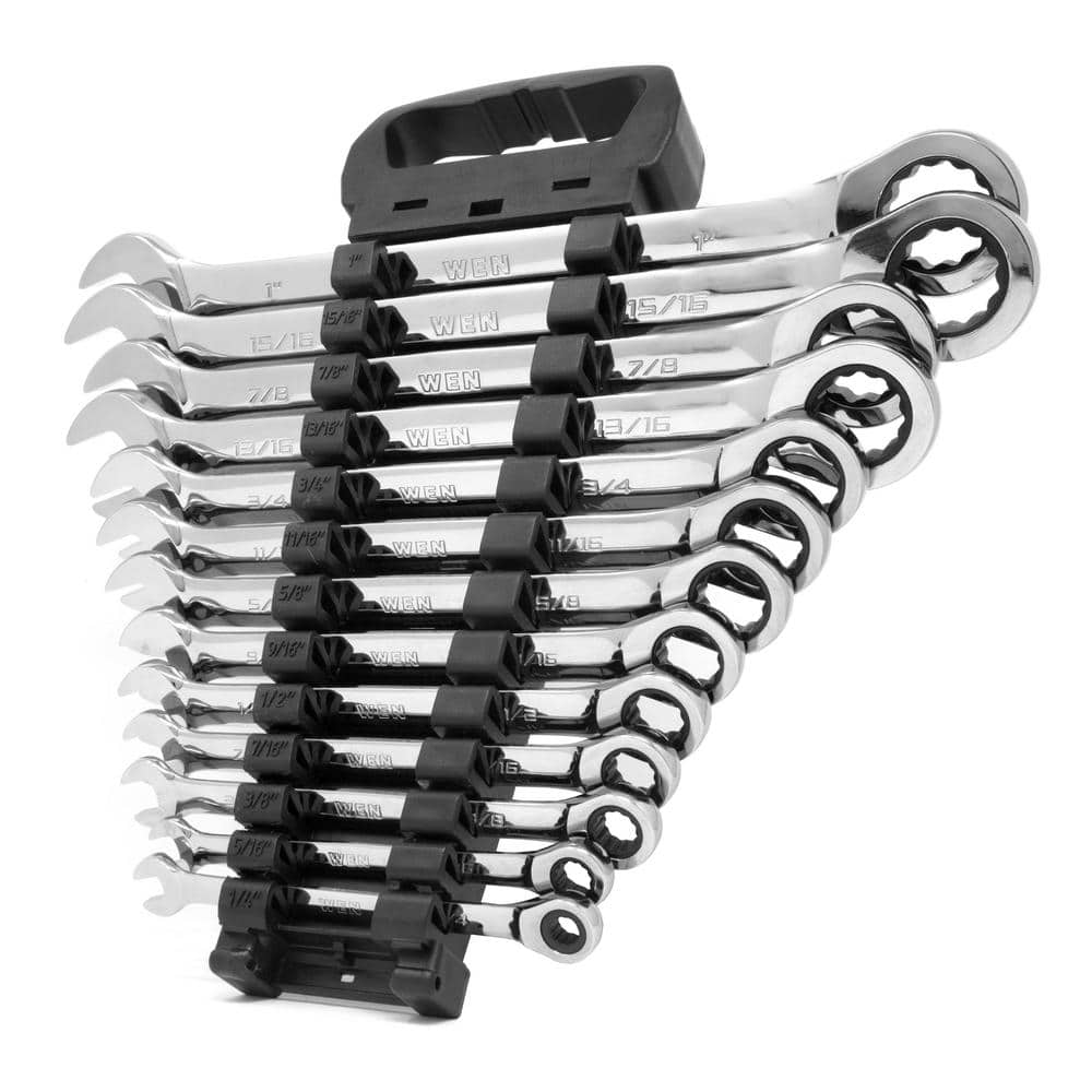 WEN ProfessionalGrade Ratcheting SAE Combination Wrench Set with