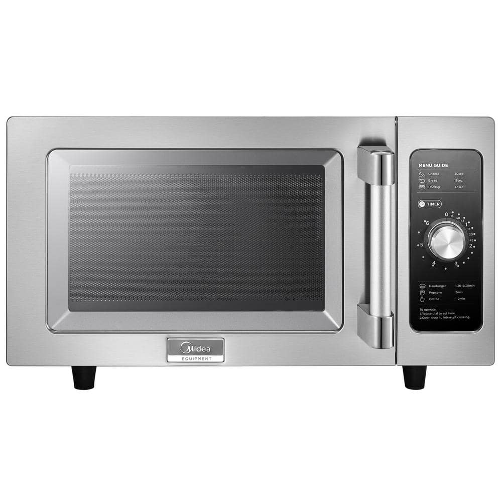 Midea 0.9 cu. ft. 1000-Watt Commercial Countertop Microwave Oven in Stainless Steel, Silver