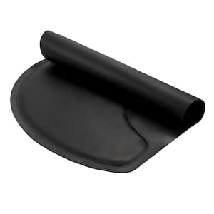 Salon Black 37.4" x 7.48" Semicircle Anti-Fatigue Mat