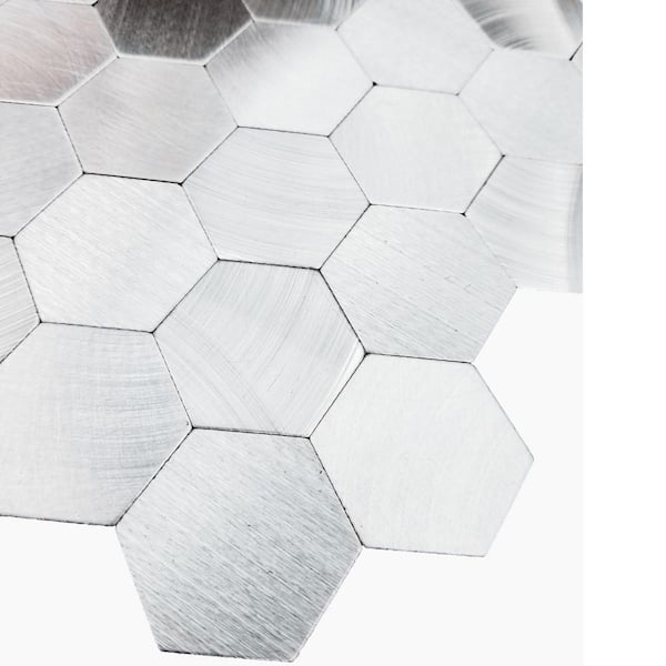 Abolos Enchanted Metals 22-Pack Eternal Silver/Brushed 12-in x 12-in Brushed Metal Patterned Wall Tile