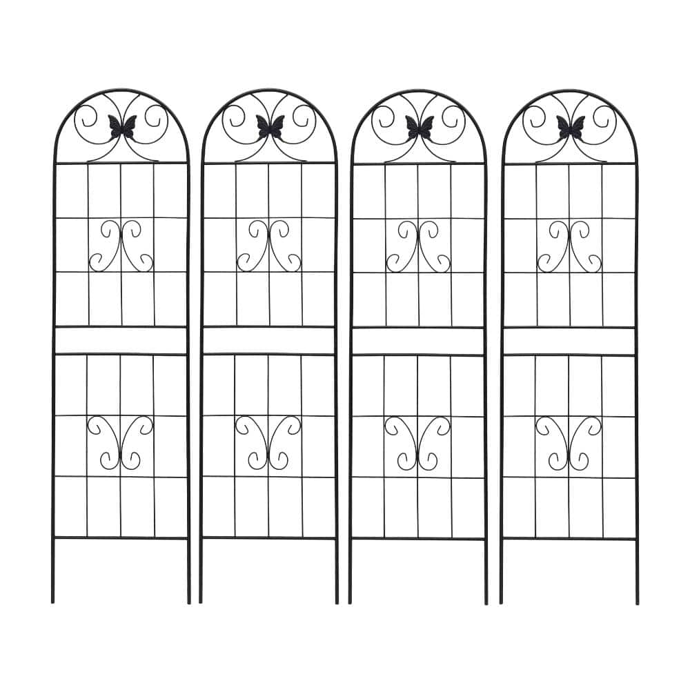 "4 Pack Black Metal Garden Trellis 71"" x 19.7"" Rustproof Outdoor Support for Climbing Plants Vines Flowers Vegetables" price history on PriceWatchPro