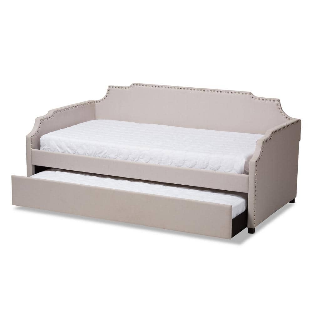 Baxton Studio Ally Beige Twin Daybed with Trundle 151-9018