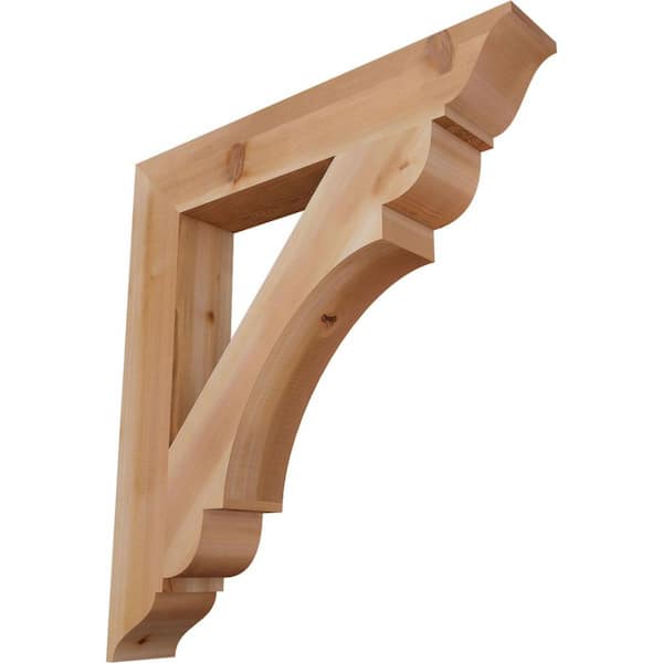 Ekena Millwork 5.5 in. x 40 in. x 36 in. Western Red Cedar Olympic Traditional Smooth Bracket