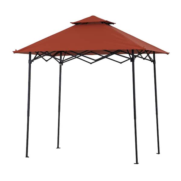 5 ft. x 8 ft. Pop up Grill Gazebo with Magnetic LED Light and Carrying Bag for BBQs, Picnics, Outdoor Events, Red