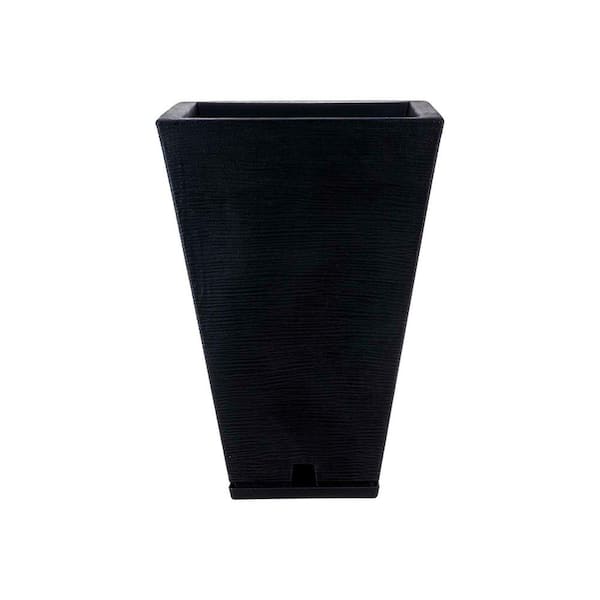 FLORIDIS Zurique Medium Black Plastic Resin Indoor and Outdoor Planter Bowl