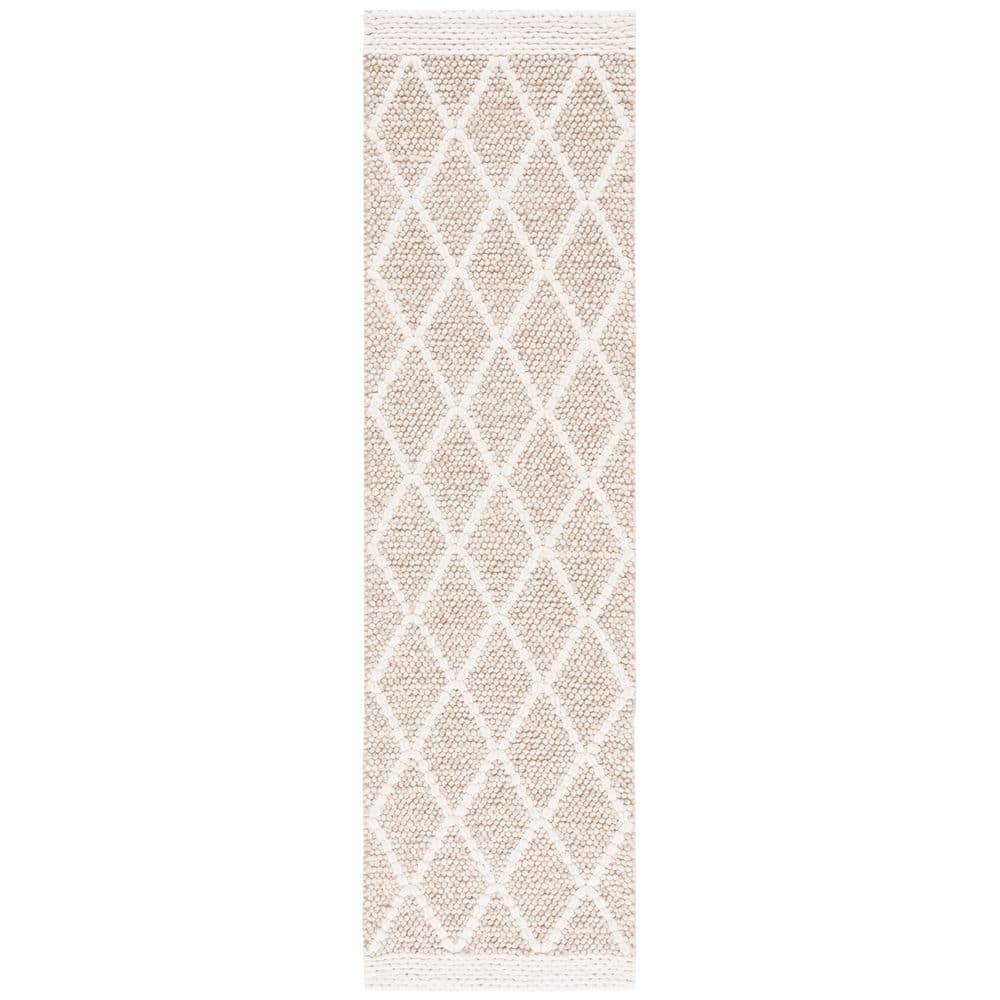 Diamond Runner Rug SAFAVIEH Natura 2 ft. x 8 ft. Brown/Ivory Geometric Diamond Runner Rug ...