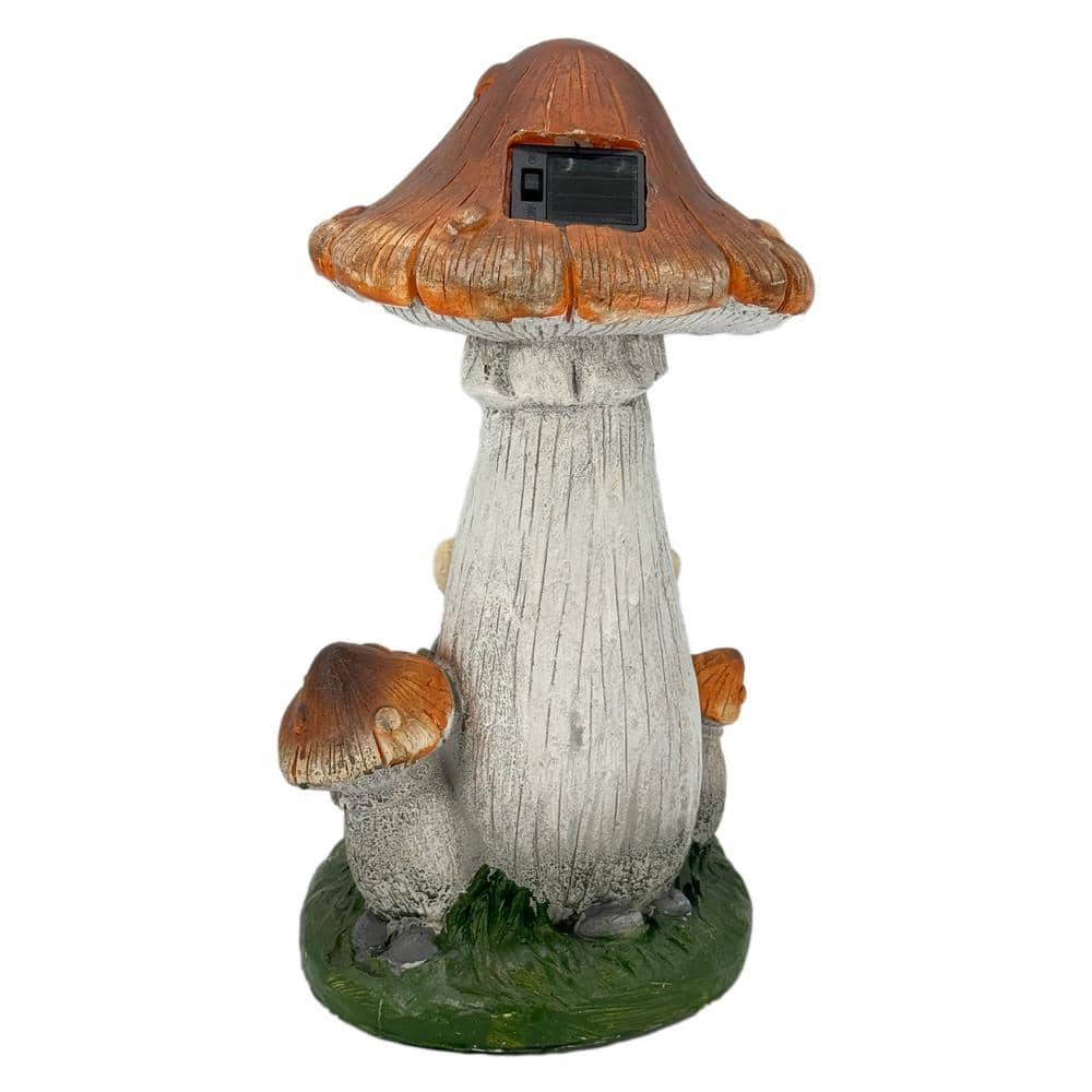 Whimsical Solar LED Napping Gnome Statue with Mushroom Canopy