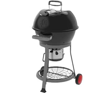 30 in. Cookout Kettle Charcoal Grill in Black with 380 sq. in. Cooking Surface and Removable Ash Collection System