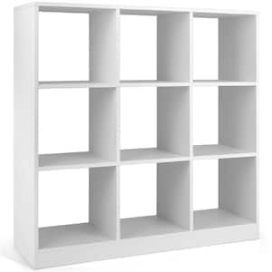 Kids Toy Storage Organizer 13 in. Wide white 9-Cube Kids Bookcase for Books Toys Ornaments